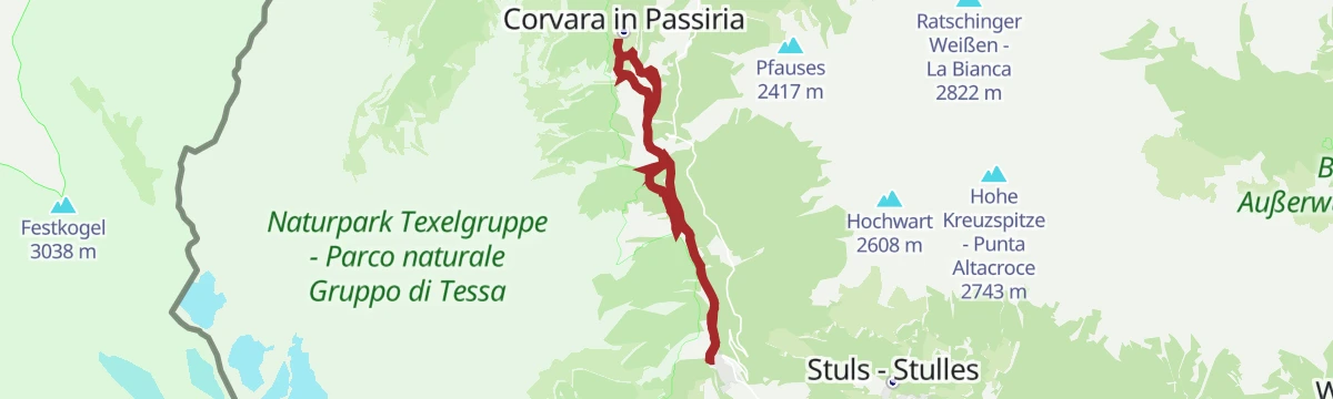 Route map: Giro circolare lago Kummersee a Corvara